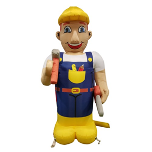 Opblaasbare abraham bouwvakker 3.5 meter